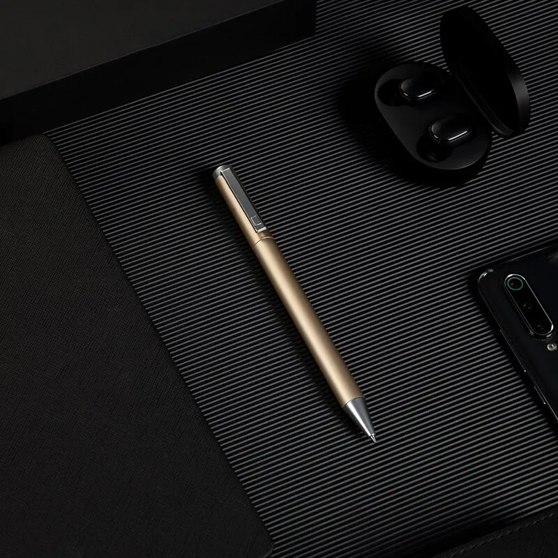 Gel pens Deli Metal Golden Black Ink Signing Writing for Office Student Supplies