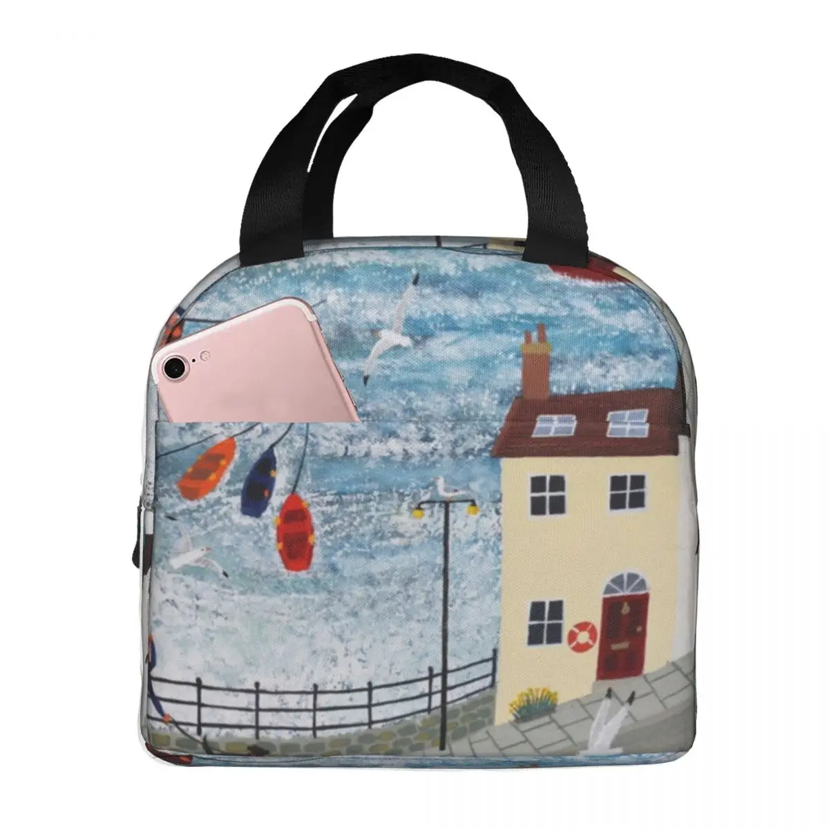 

Stormy Harbour Thermal Insulated Lunch Bag Insulated bento bag Reusable Food Handbags Leakproof Lunch Box Tote Outdoor Pupil