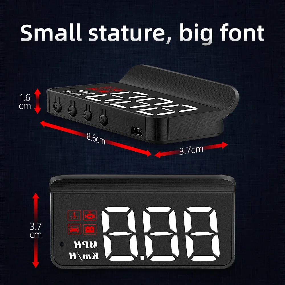 M3 자동 obd2 hud gps 헤드 업 디스플레이 프로젝션 속도계 알람 프로젝터 디스플레이 유리 hud의 디지털 속도 자동차 액세서리