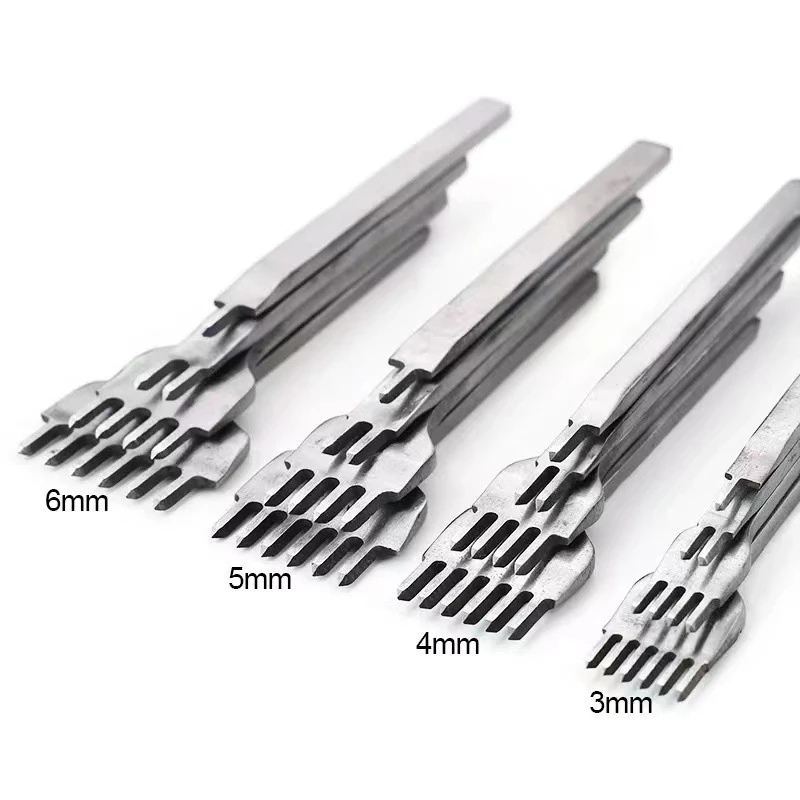 Leather Hole Punch 3MM 1/2/4/6 Prong DIY Leather Stitching Tools Diamond Chisel Carving Punch Hole Work