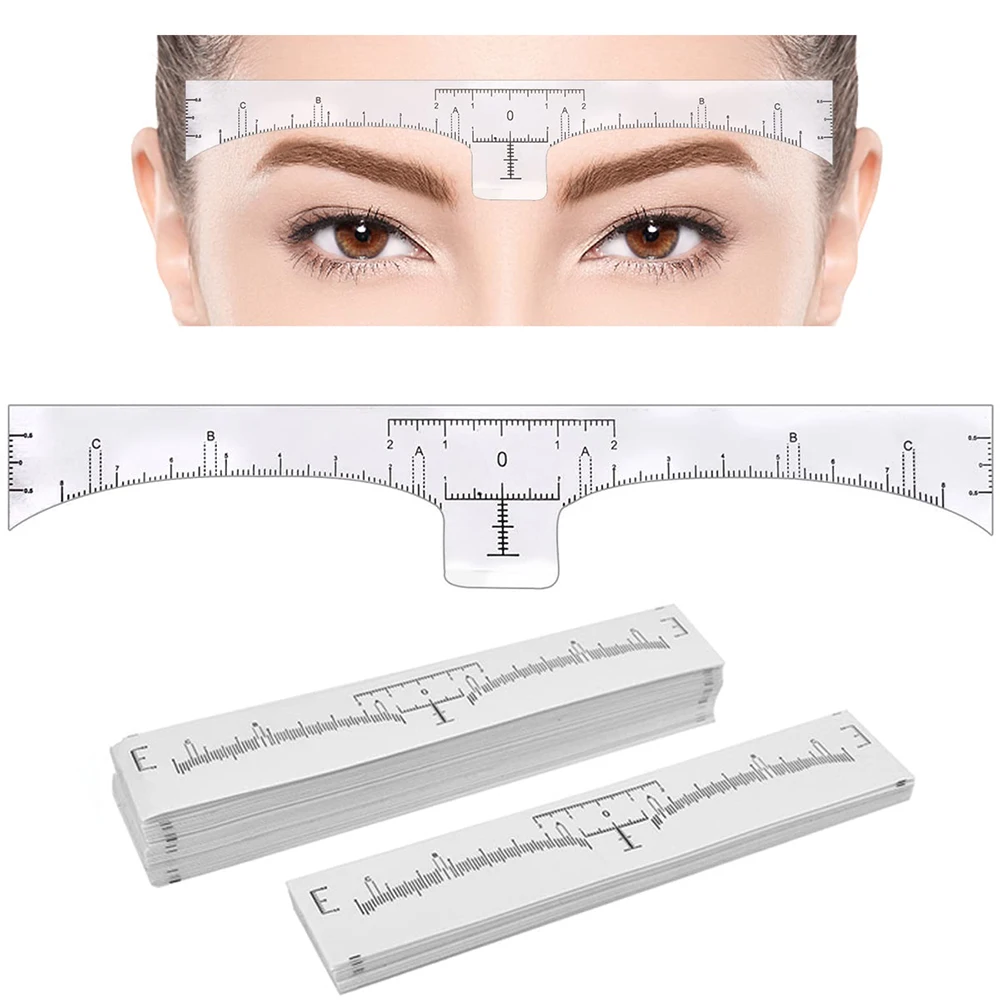 50/30/10pcs Tattoo Eyebrow Ruler Sticker Disposable Eyebrow Position Ruler Guide with Brow Shape for Tattoo Eyebrow Makeup Tools 10pcs ds 07b v original dip switch coded 7 position 7p foot distance 2 54mm gold plated foot