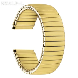 Elastic Stainless Steel Stretch Watchband Wristband Accessories - 22mm (Gold)