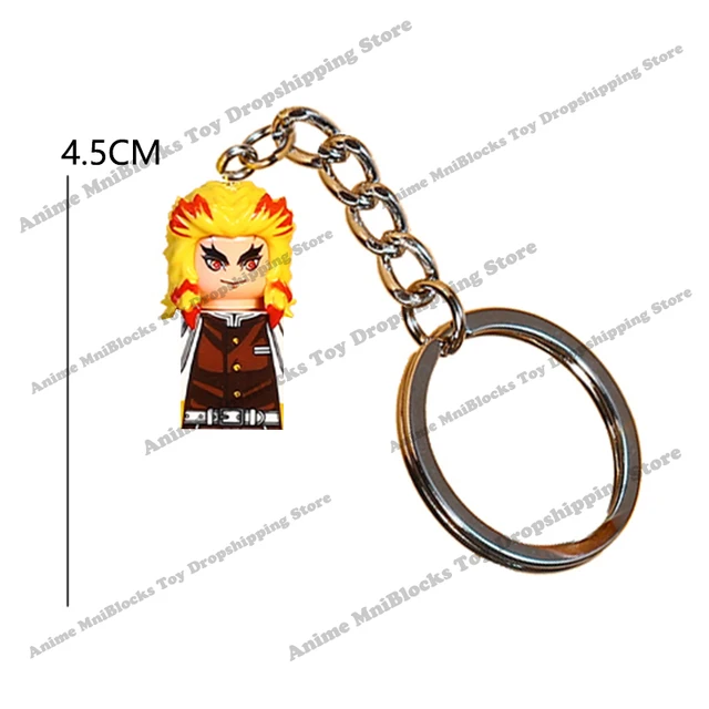 Demon Slayer WM6116 Mini Assemble Dolls Action Toy Figures Tanjirou Nezuko Inosuke Giyuu Kyoujurou Building Blocks WM2176 PG2327 WM2175 keychain