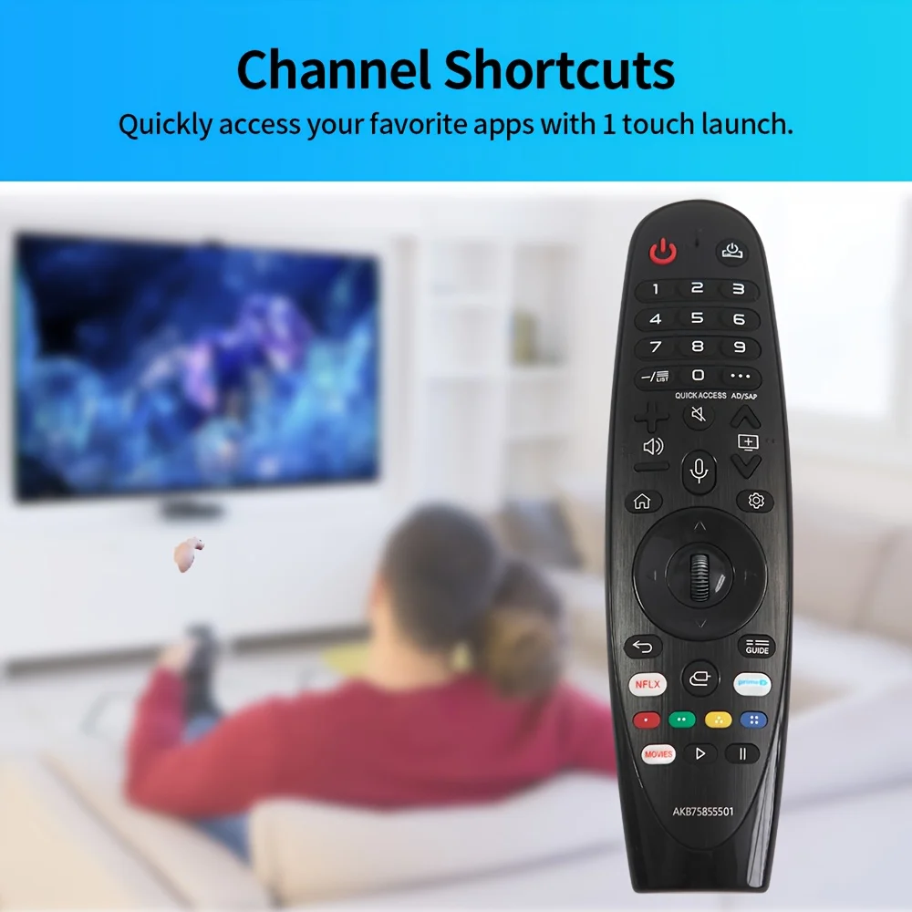 20GA AKB75855501 LG 스마트 TV용 NFLX 리모컨, 적외선 리모컨, LG 많은 스마트 TV 모델에 적합(포인트 없음)