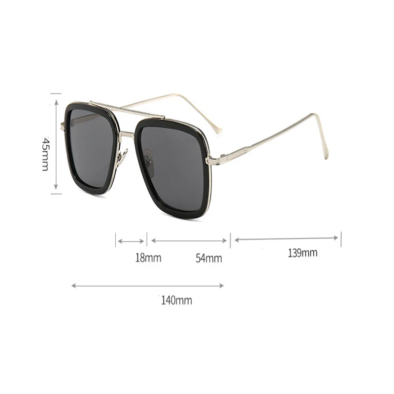 Tony Stark Robert Downey Men Women Sunglasses Square Frame Transparent Lenses Sun Glasses Male Ladies Eyewear Free_voghion.com