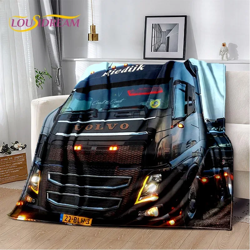 HD Volvo Truck Lorry 3D Printing Soft Flannel Blankets,Throw Blanket Comfortable Blanket for Picnic Beds Sofa Home Bedroom Gifts 4