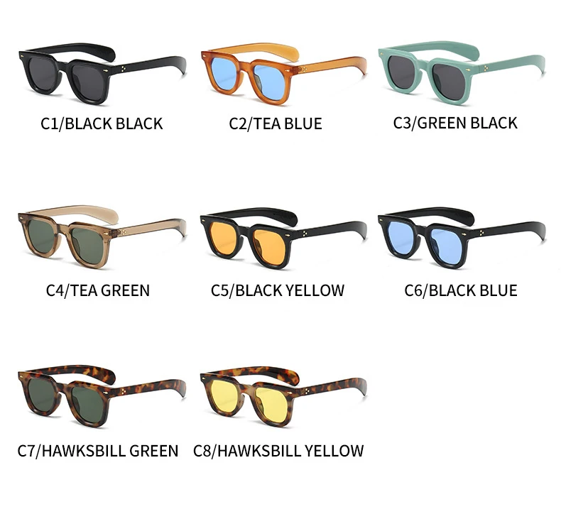 Orangefarbene Sonnenbrille für Herren, quadratisch, zum Fahren, Sonnenbrille im Hip-Hop-Stil, UV400 – Detail 5
