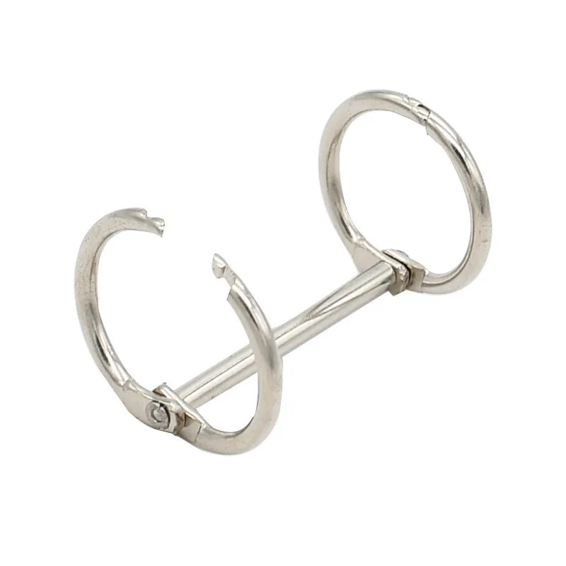 27-83mm length Metal 2 Rings Book Binder 20mm Circle Ring Calendar Binding Clips Loose Leaf Book Binder Paper Clip Stationery