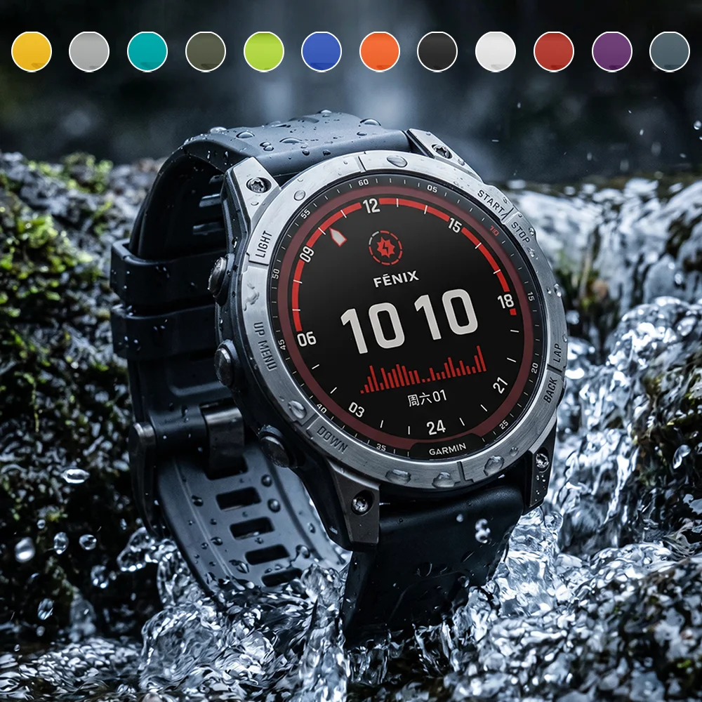 Versatile Silicone Quick Fit Strap - 22/26mm Adjustable Sport Bracelet in Multiple Colors