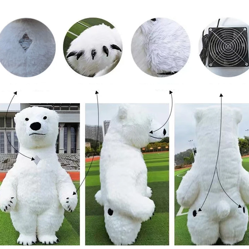 Giant Panda Inflatable Costume Street Funny Polar Bear Mascot Costume Party Cosplay Plush Doll