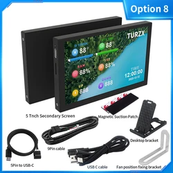 Compact 3.5-Inch IPS Type-C Mini Computer Display with Metal Case & Stand (Option 8)