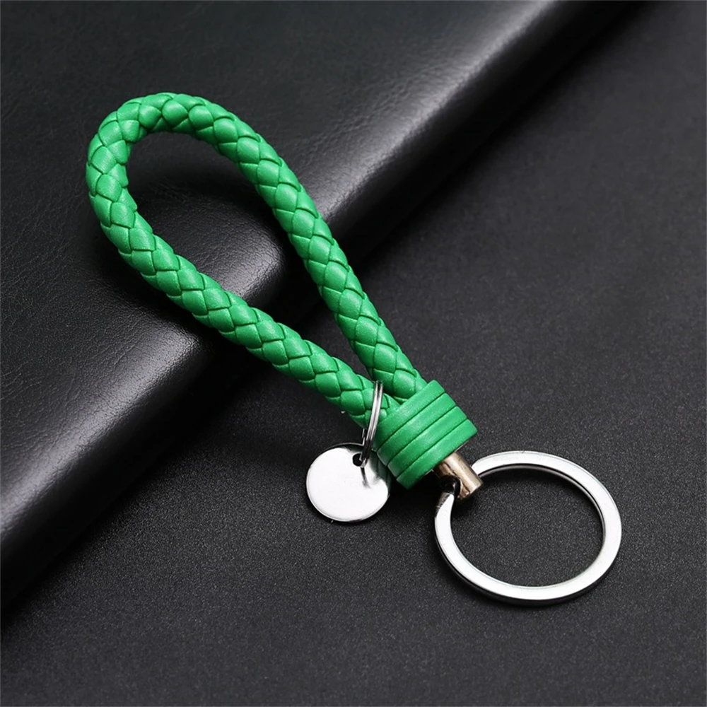 Braided PU Leather Wristlet Keychain Strap - Stylish Accessory
