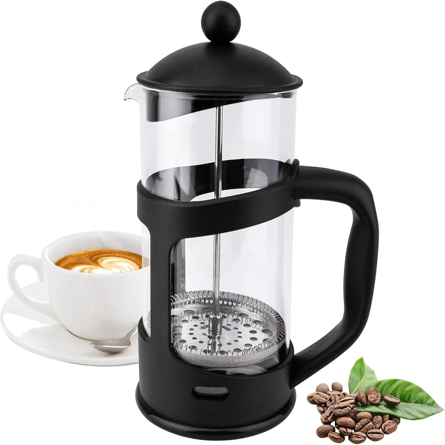 Mini French Press Coffee Maker 1 Cup, 12oz Coffee Press, Stainless Steel Filter, Maximum Flavor Brewer - Small 1 Mini French Press Coffee Maker 1 Cup, 12oz Coffee Press, Stainless Steel Filter, Maximum Flavor Brewer - Small 1