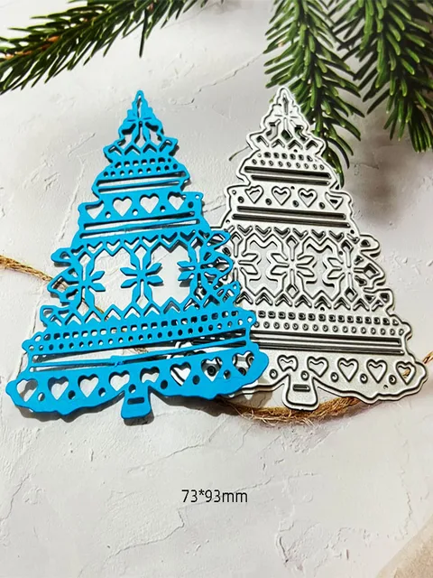 Fancy Christmas Tree Metal Die Cut Set 4