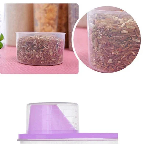 

Food Storage Box With Pourer Lid Kitchen Storage Box Kitchen Grain Storage Tank Moisture-Proof Sealed Can Transparent Organizers