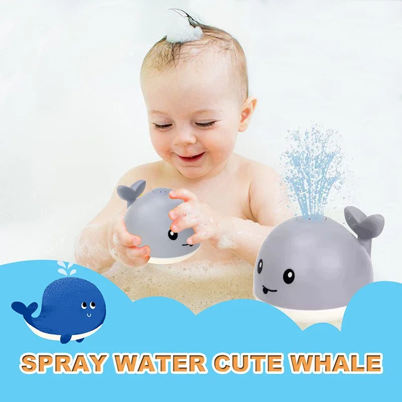 Waterproof Baby Bath Toys Whale Automatic Bathroom Toy Sprinkler Glowing LED Light toy,kids Infant Swim Pool Bathroom Toys Gifts — view 2