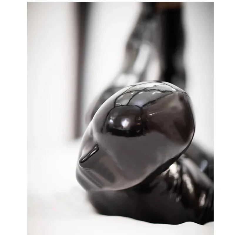 Latex Lingerie Latex Hooded Mask Rubber Restraints Gloves Catsuit