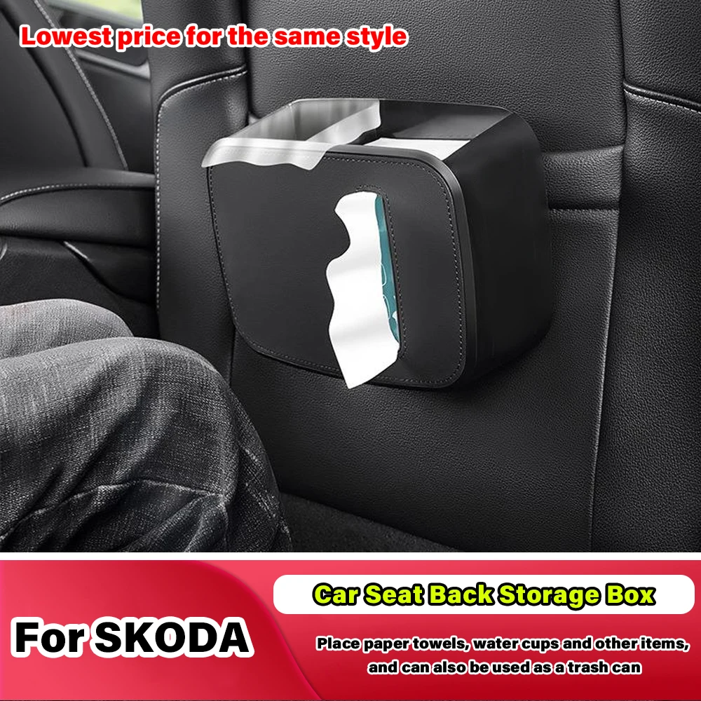 

Creative Car Seat Back Rubbish Storage Box Tissue Bag Water Cup Holder Accessories For Skoda Octavia A5 A7 RS Fabia Superb Rapid