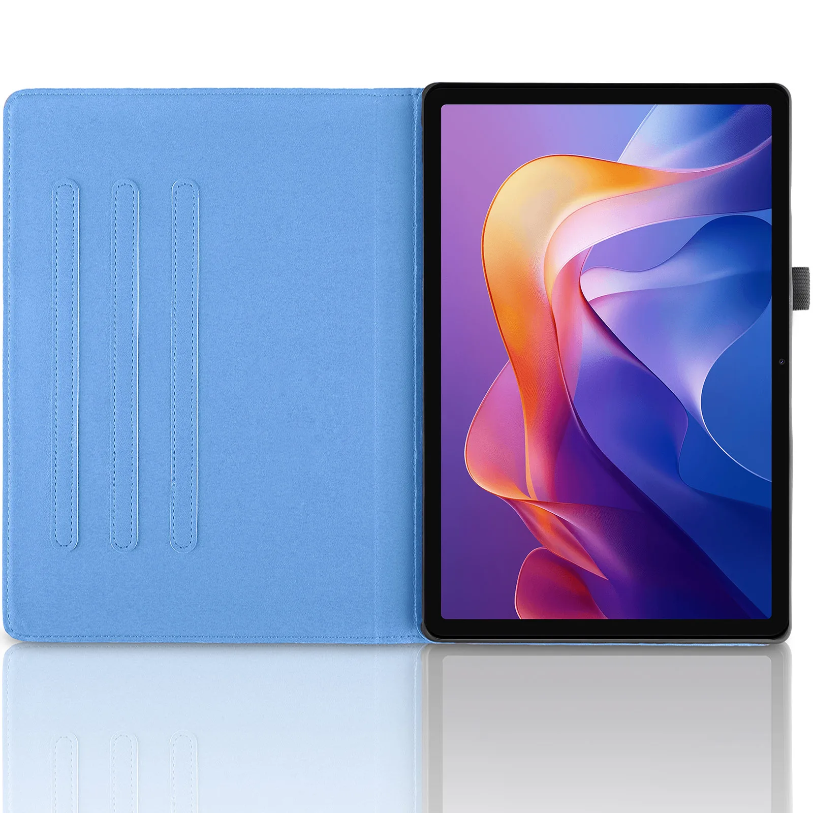 Premium 360° Rotating Leather Wallet Tablet Cover with Card Slots and Stand Function