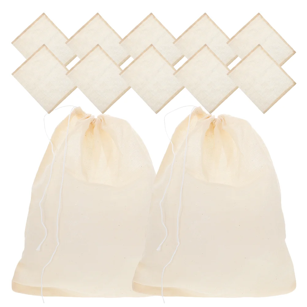 

20 Pcs Drawstring Soup Bag Strainer Bags Mesh Cooking Tea Empty Cotton Gauze Stew Seasoning Filtering Socks for Loose Holder