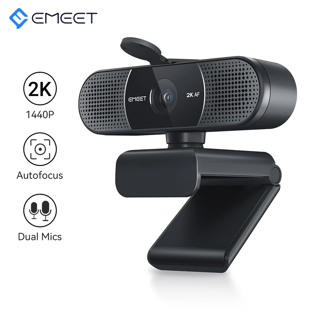 Webcam 2K 1080P 60FPS Streaming Camera Autofocus EMEET C960 2K USB With Microphones for YouTube Desktop/Laptop