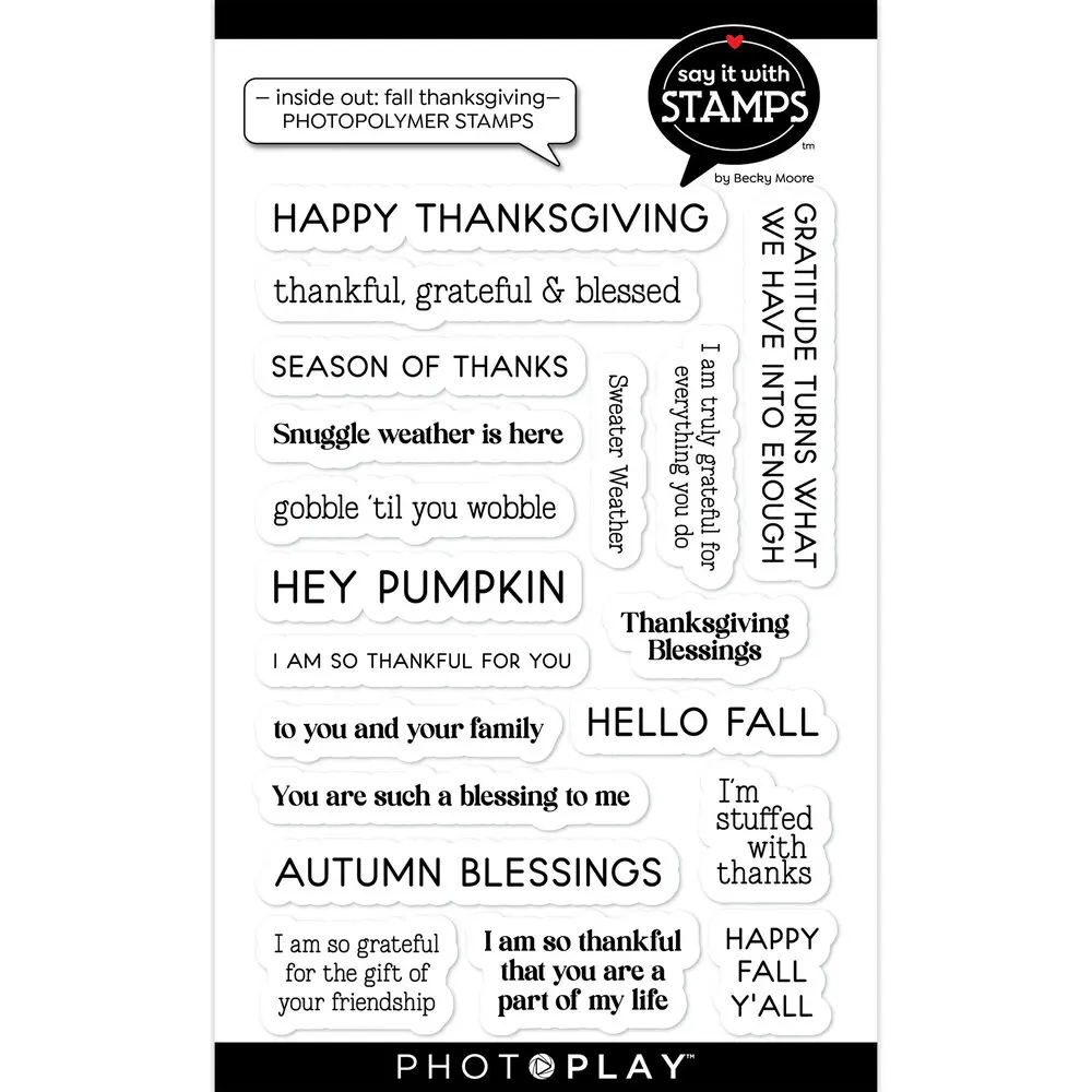 

August 2023 New Pumpkin Fall Thanksgiving Sentiments Clear Stamps Scrapbooking Paper Making Frames Card Craft no Cutting Dies