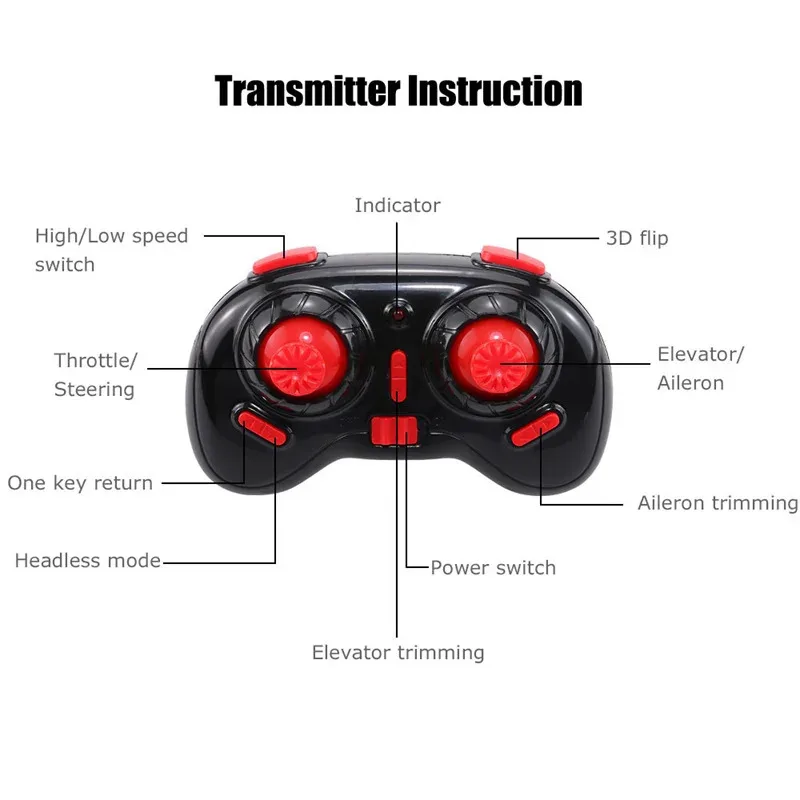 Mini Drone NIHUI NH-010 2.4GHz 6 Axes Gyroscope avec 3 Batteries