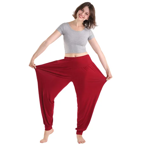 여자를위한 특대 5XL 6XL 잠옷 캐주얼 느슨한 모달 잠옷 바지 봄 여름 탄성 허리 수면 바지 가정 의류 3