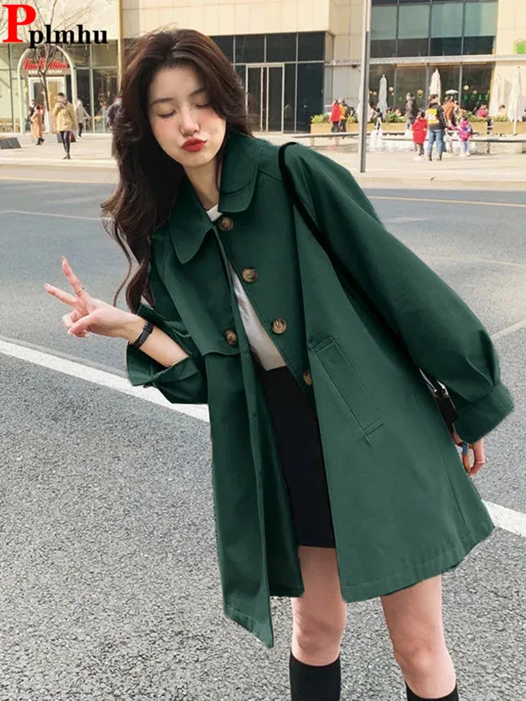 Classic Office Lady Trench Coats Formal Women Windbreake Jackets Spring Fall Outwear Gabardina Long Sleeve Ol Chaquetas New