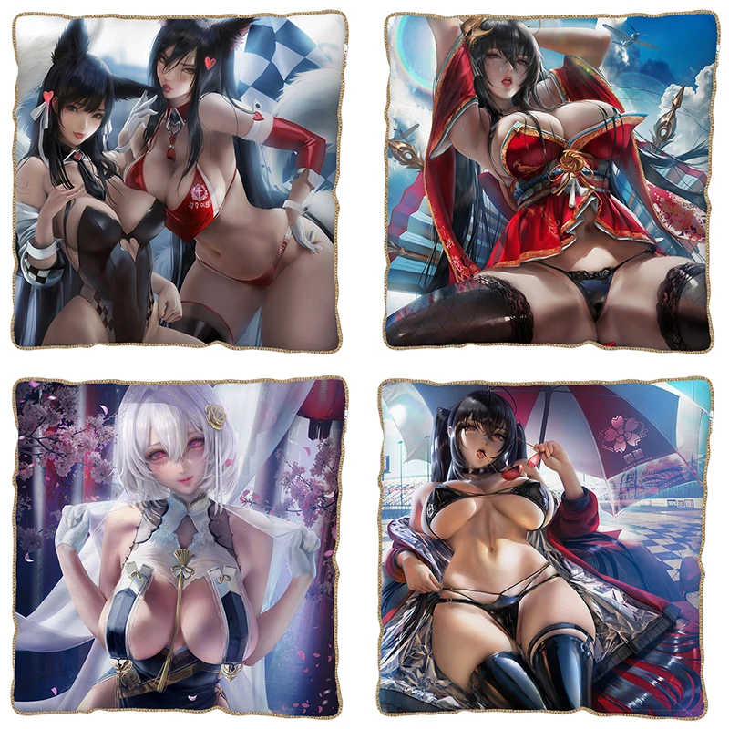 

Azur Lane, высокое качество, бархат, мягкий, однотонный декор, квадратный, сексуальный, аниме, для девочек, наволочки, наволочка, чехол для дома, дивана, спальни