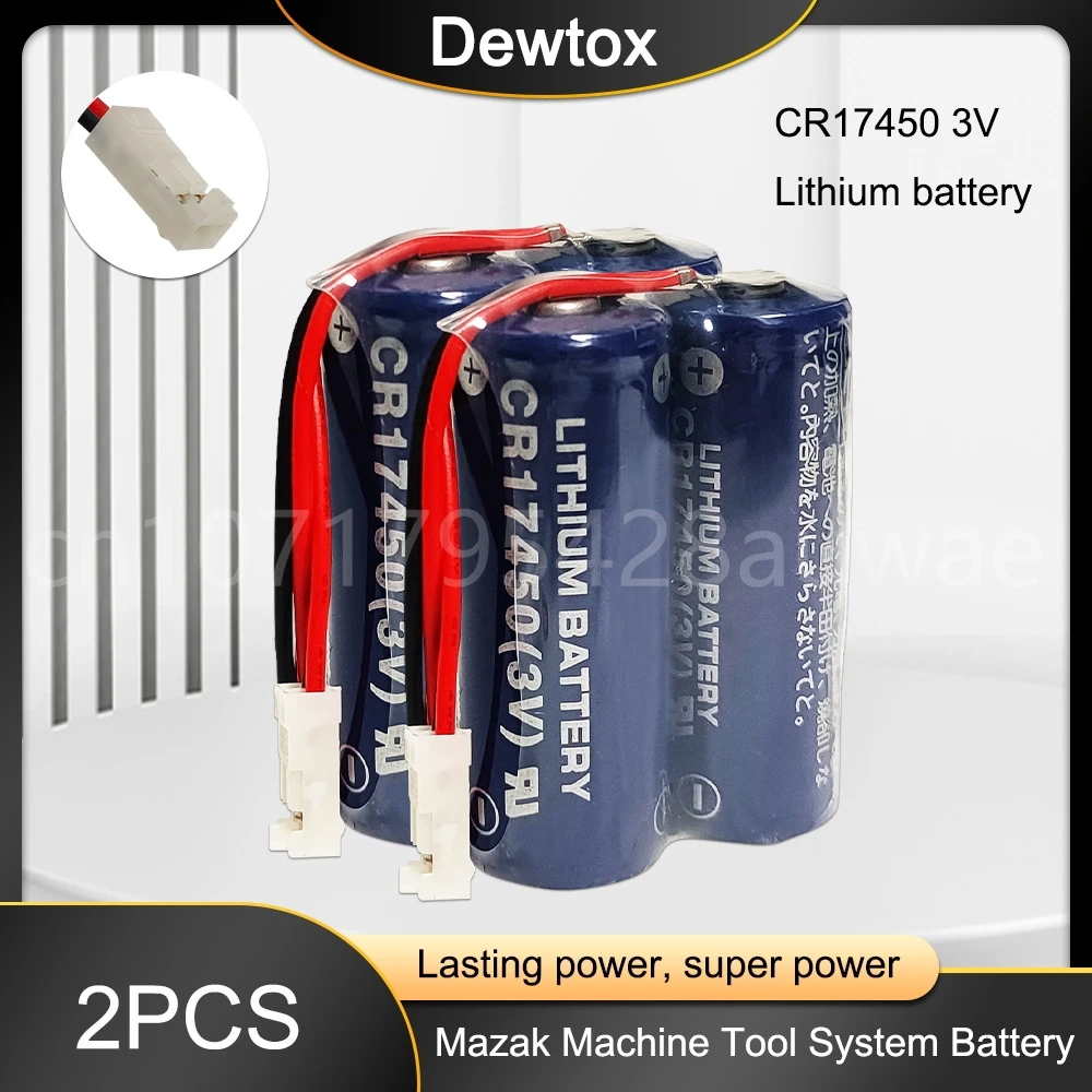 

2PCS CR17450 3V 2600mah Original Battery Pack CR17450SE Lithium Battery PLC Industrial Control Li-ion Battery with Plug