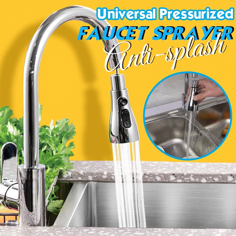 Grifo Universal de agua presurizado para cocina, rociador antisalpicaduras,  presión ajustable, boquilla giratoria de 360 grados - AliExpress