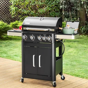 2in1 Propane Gas BBQ Grill with Side Burner 1