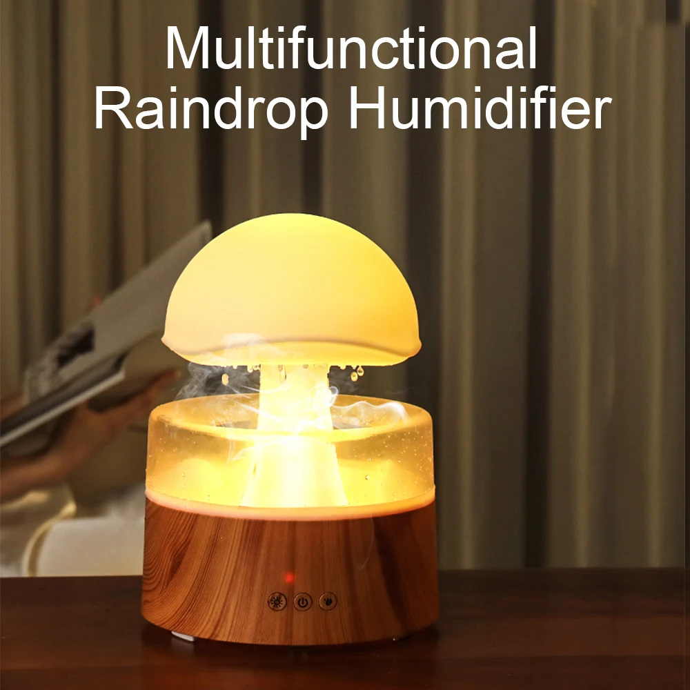 

Rain Cloud Humidifier Water Drip 7 Color Night Light 400ml Ultrasonic Aromatherapy Essential Oil Diffuser Mushroom Humidifier