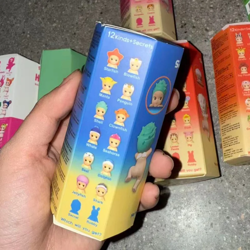 엔젤 미니 피규어 애니멀 시리즈 신상 동물 해양 과일 과자 채소 1개 2개 4개 6개 12개 블라인드 박스 미스터리 박스