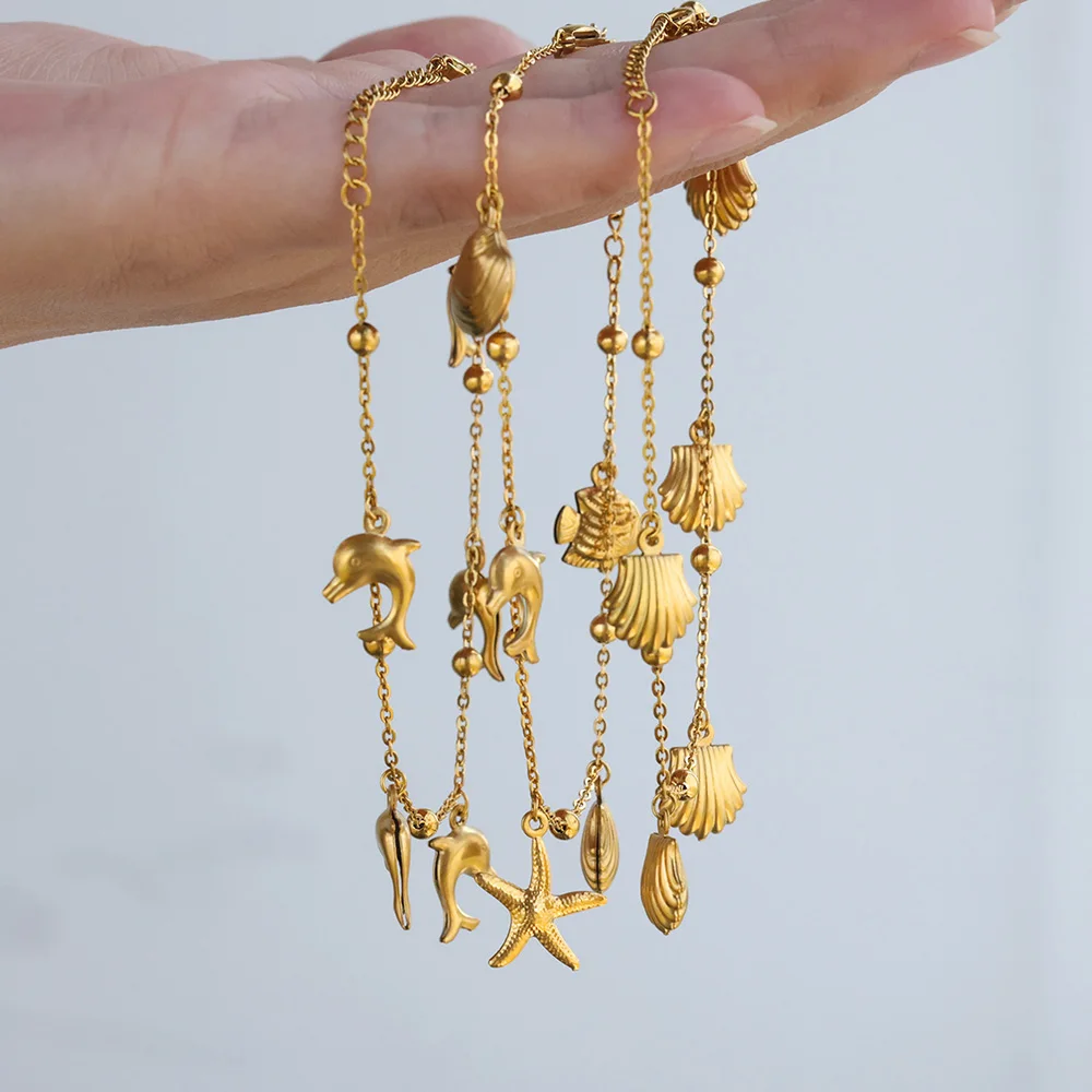 Starfish Stainless Steel Anklets For Women
