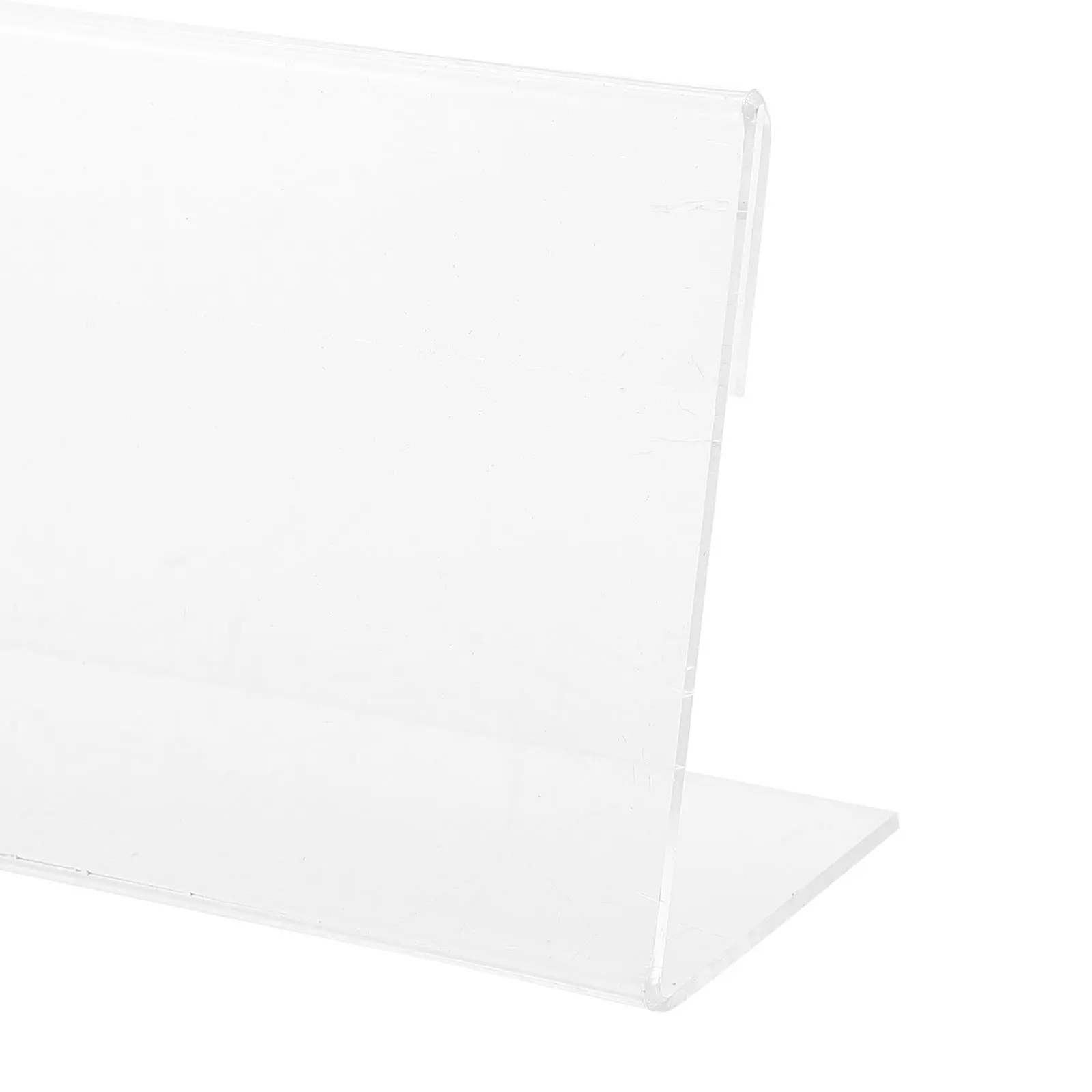 20Pcs Transparent Acrylic Price Tag Display Stands L Shape Display Stands Price Tag Shelf Label Shelf Table Price Tag Tray 5