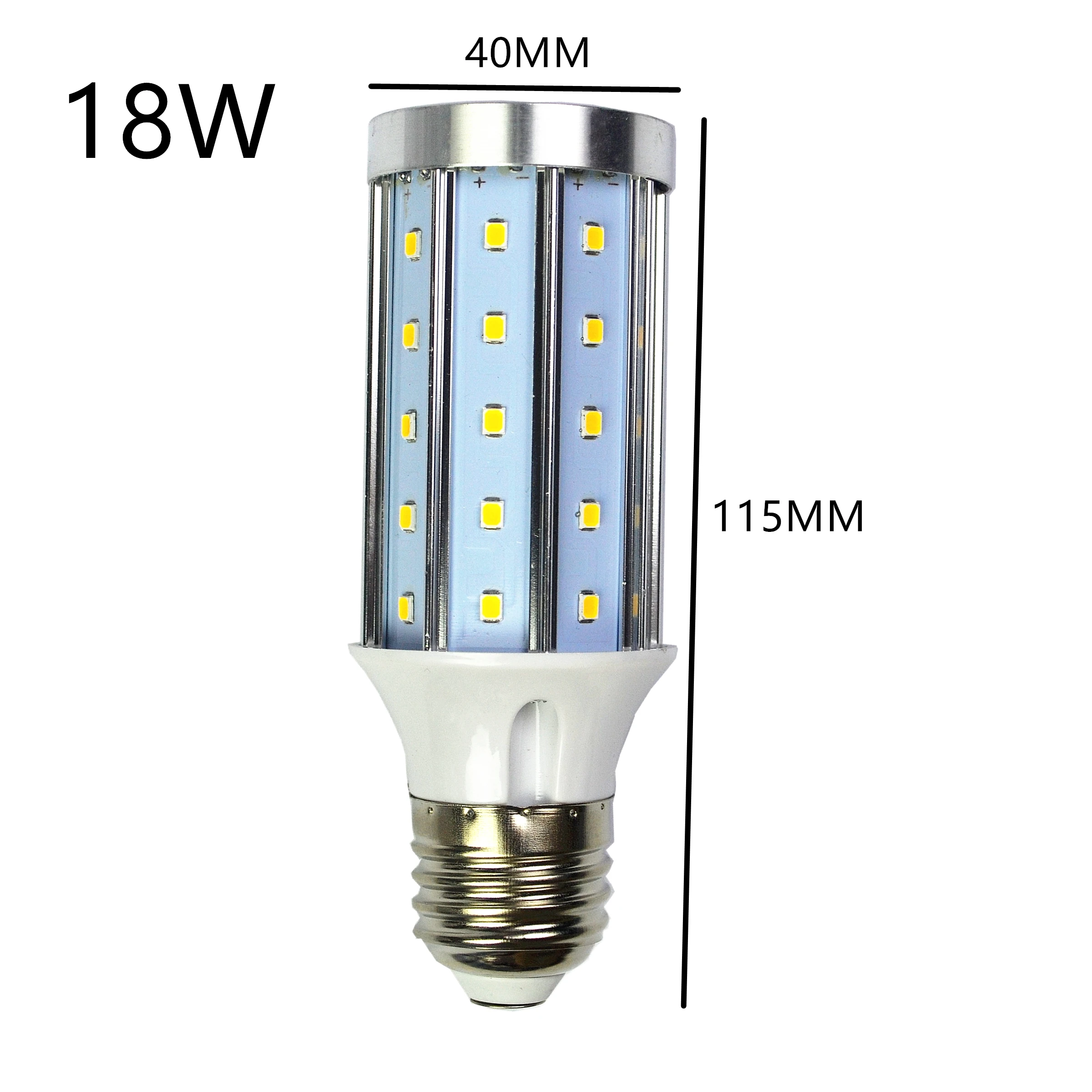 

LED Bulb Aluminum shell lamp 18W 110V/220V E14 E26 E27 B22 LED Corn light street lamp Cool Warm White