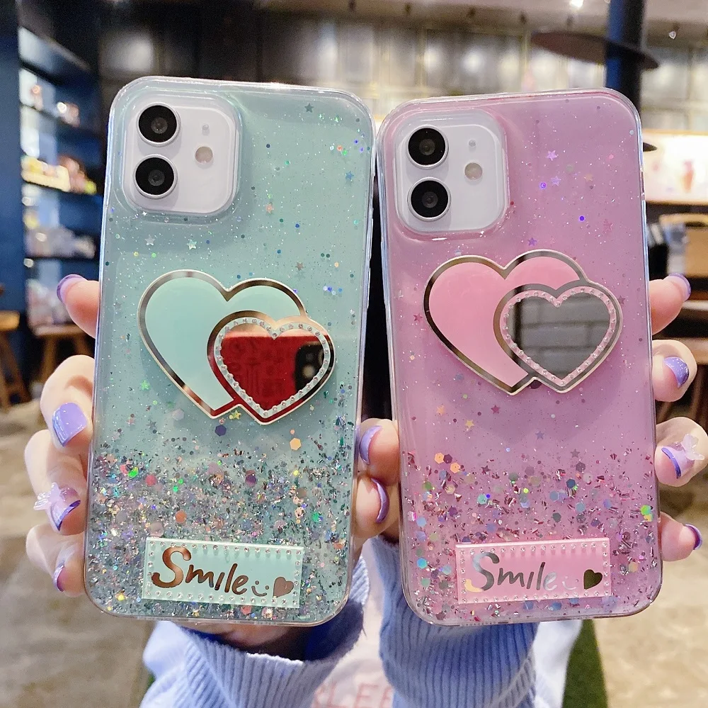 

Glitter Case for Xiaomi Redmi 9A Note 9 S 8 7 6 Pro 9S 5 9T 8T 9C NFC 8A 7A 6A 4X Case Love Heart Diamond Soft Translucent Cover