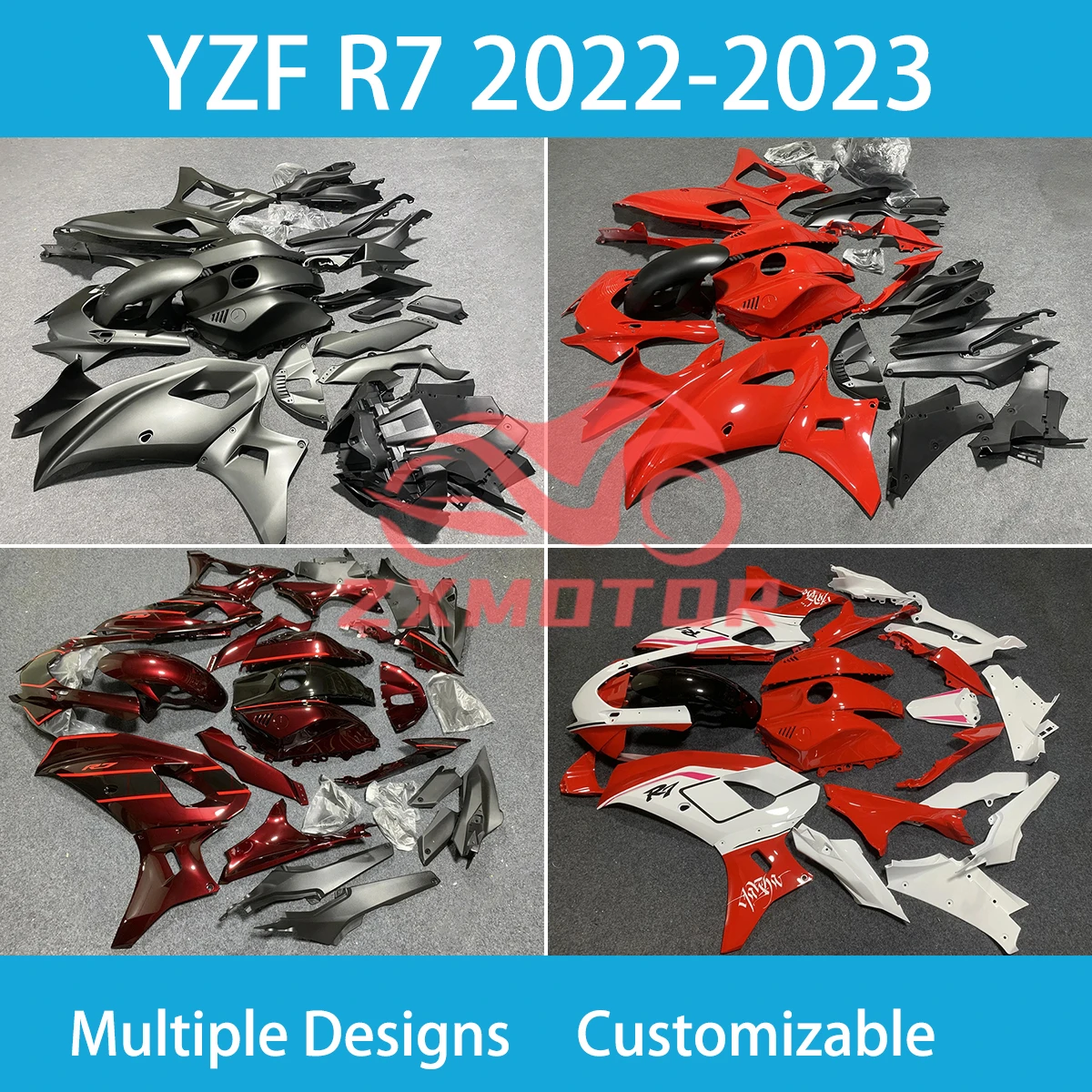 Yzfr7 2022 2023 Carene Per Moto Per Yamaha Yzf R7 22 23 Set Completo Di Plastica Per Il Corpo Kit Carenatura