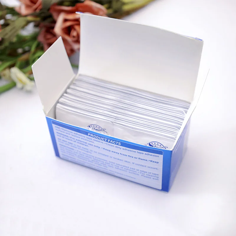 Wig Glue Remover Wipes 30Pcs 40Pcs 60pcs for Tape In Hair Extension Adhesive Cleaner Pads for Removal Hair System Tape And Gl