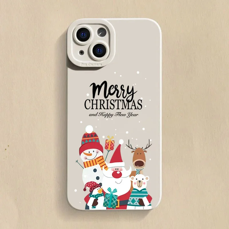 Festive Christmas Tree Santa Snow Soft Silicone Phone Case