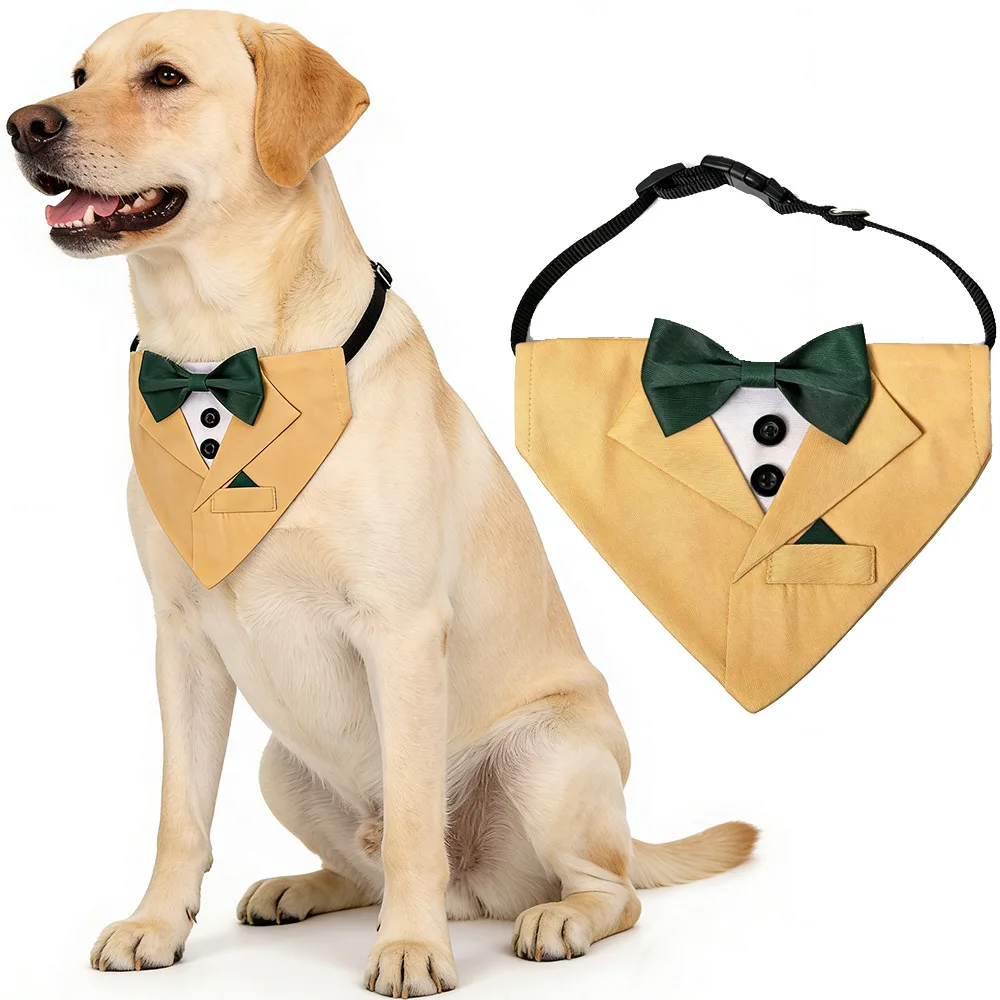 Sucado Hundehalsband für Hochzeit, Verlobung und Geburtstag, Hundehalsband-Kostüm mit Fliege und verstellbarer Schnalle, für Hunde – Detail 12