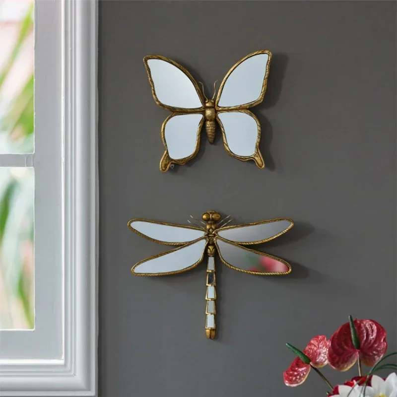 

Mild Luxury Retro Resin Dragonfly Ornaments Creative Living Room Butterfly Background Wall Decoration Pendant