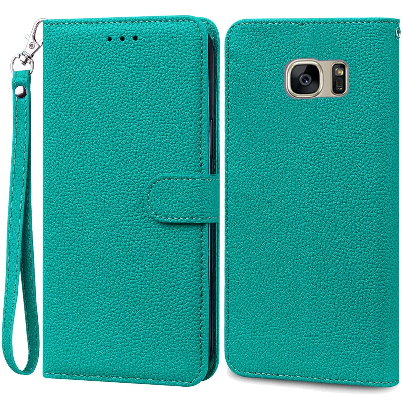 Luxury Leather Wallet Flip Case - Soft Protective Cover for Samsung Galaxy S7 Edge