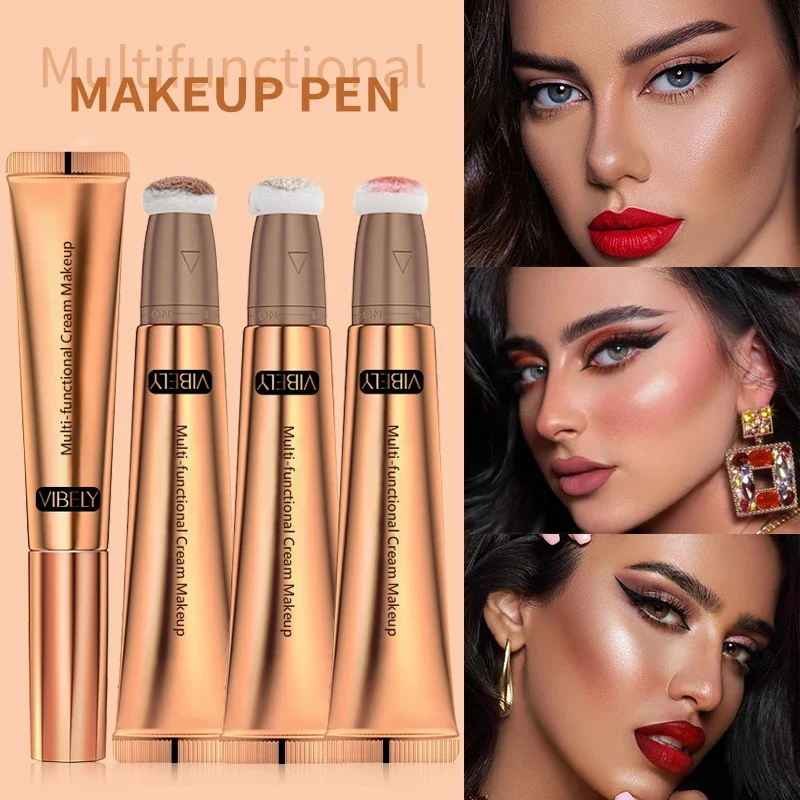 

Multi-functional Makeup Pen Glitter Contouring Face Shimmer Powder Highlight Blush Liquid Contour Cushion Applicator Beauty Wand