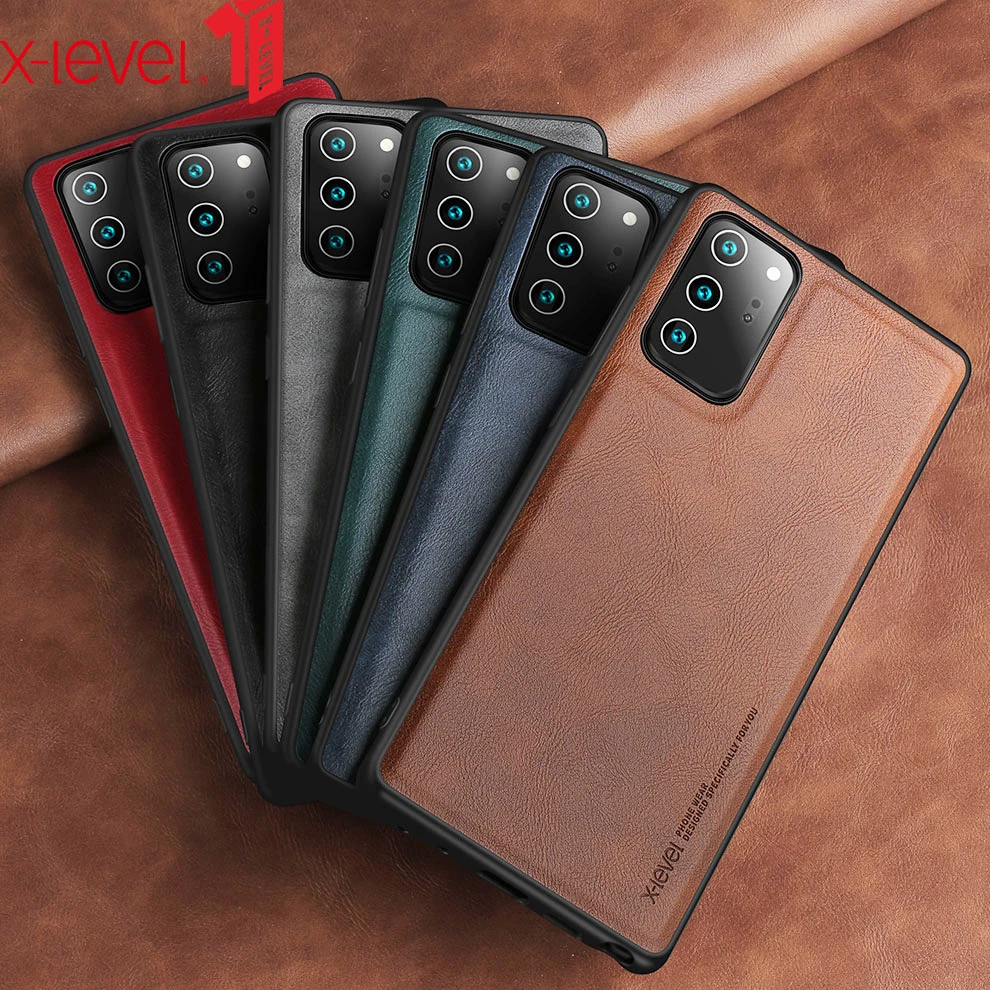 X-level Pu Leather Case For Samsung Note 20 Ultra Soft Silicone Edge Back Phone Cover For Samsung Galaxy Note20 Ultra Case
