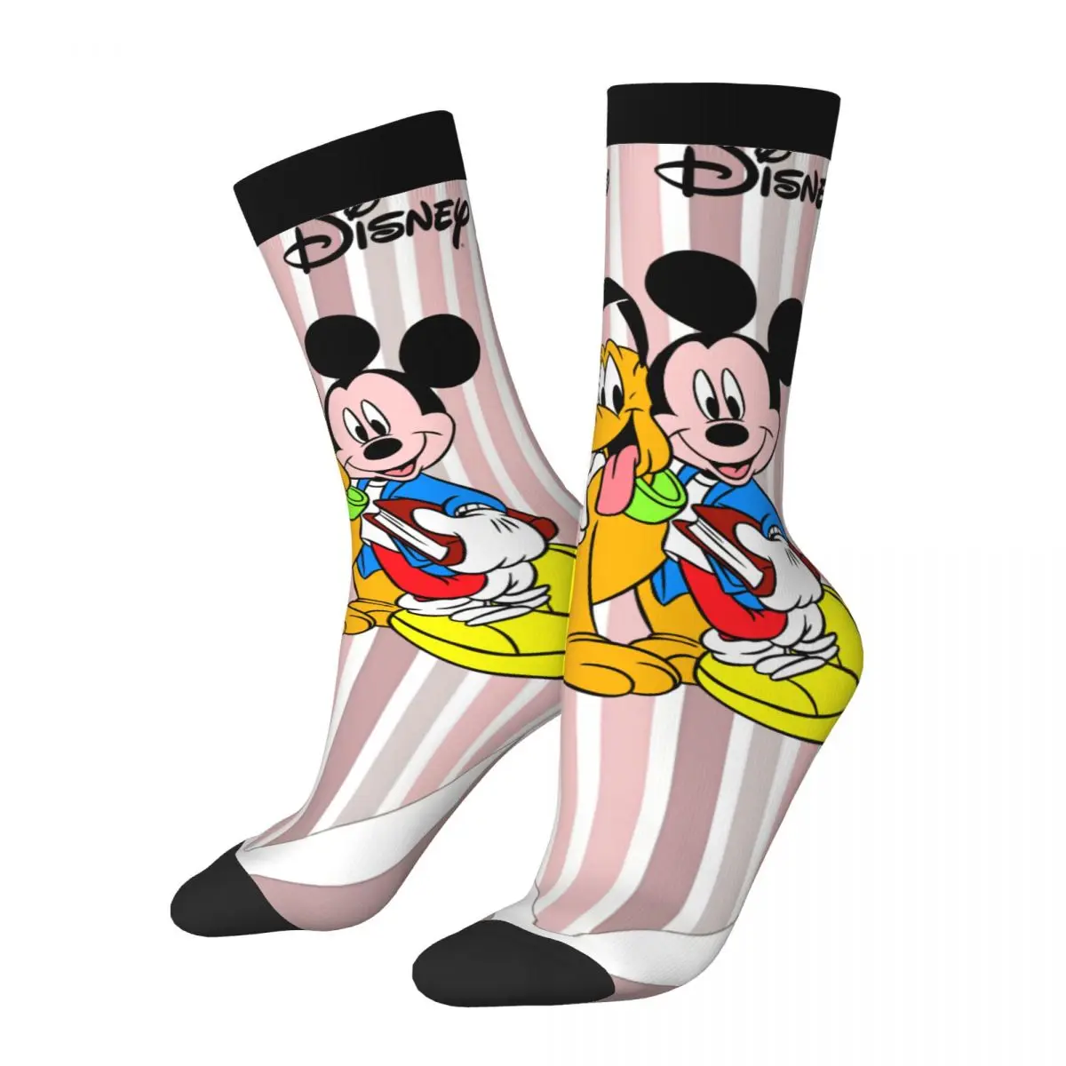 Calcetines divertidos y alegres para hombre, estilo vintage Harajuku, Mickey Mouse, estilo callejero, novedosos, sin costuras, con estampado de regalo
