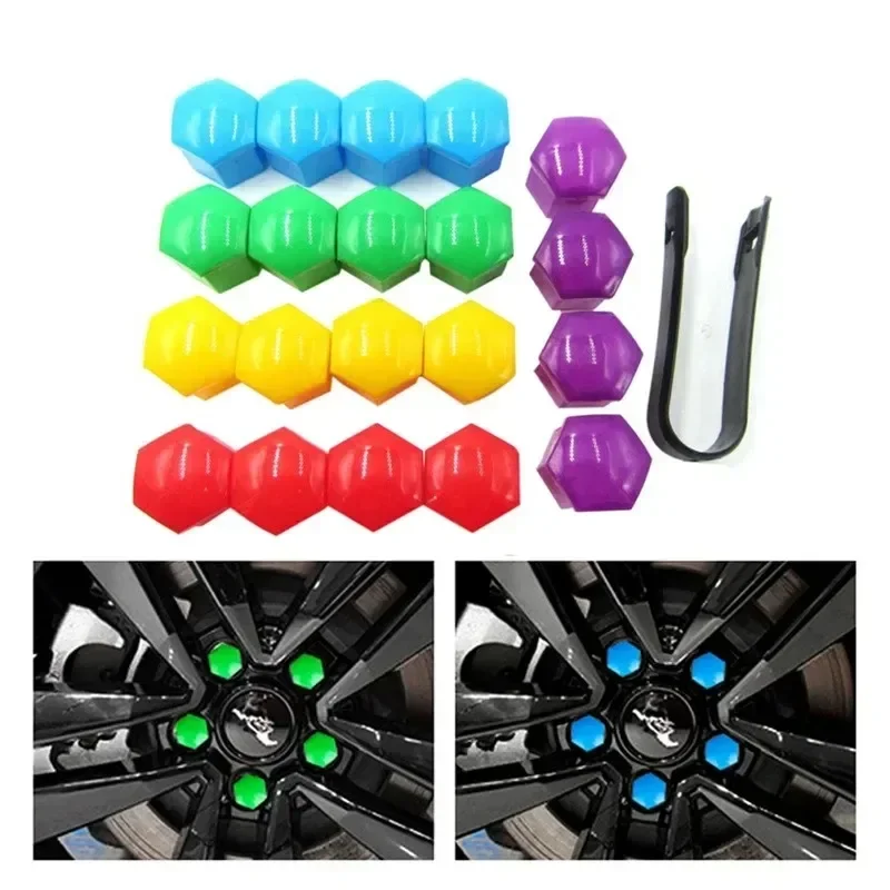 20-Piece Car Wheel Nut Protection and Decoration Caps - Anti-Rust Bolt Covers