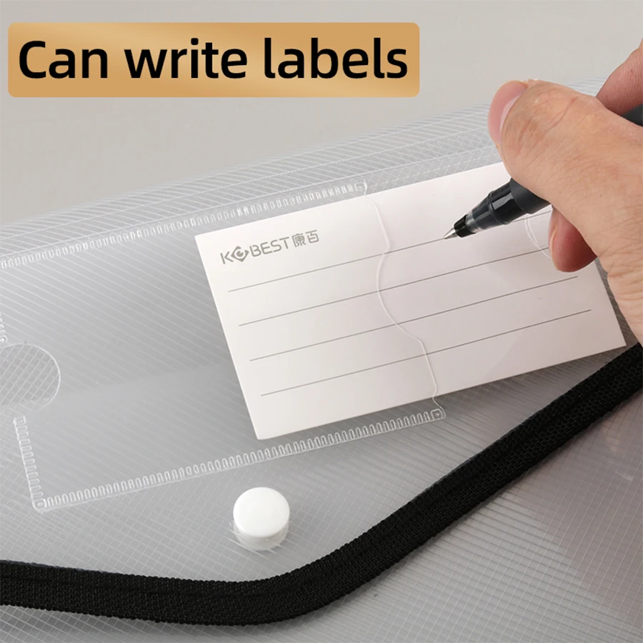 Three-dimensional A3 Large Capacity Test Paper Storage Bag Press Buckle Transparent Waterproof Organ Bags